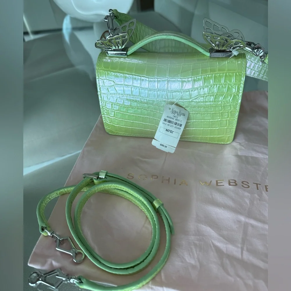 Sophia Webster Mariposa Mini Metallic
Croc-Embossed Shoulder bag - Picture 2 of 7